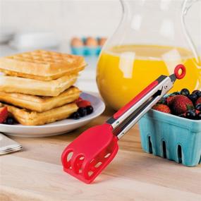 img 2 attached to Tovolo Mini Silicone Easy-Grip Waffle Tongs - Non-Slip Stainless Steel Handle - Heat-Resistant Silicone Heads - Ideal Kitchen Tongs for Cooking Delicious Waffles & Breakfast