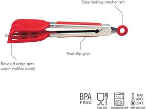 img 3 attached to Tovolo Mini Silicone Easy-Grip Waffle Tongs - Non-Slip Stainless Steel Handle - Heat-Resistant Silicone Heads - Ideal Kitchen Tongs for Cooking Delicious Waffles & Breakfast