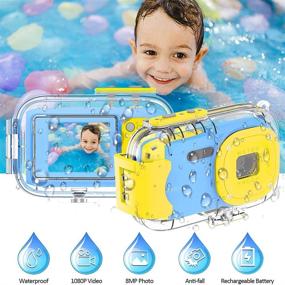 img 3 attached to Kids Waterproof Camera: 8MP 1080P Video Recorder, Underwater Digital Camera for Ages 3-12 - Perfect Birthday Gift for Boys and Girls (2 Inch Screen)