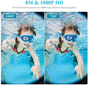 img 1 attached to Kids Waterproof Camera: 8MP 1080P Video Recorder, Underwater Digital Camera for Ages 3-12 - Perfect Birthday Gift for Boys and Girls (2 Inch Screen)