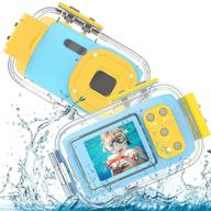kids waterproof camera: 8mp 1080p video recorder, underwater digital camera for ages 3-12 - perfect birthday gift for boys and girls (2 inch screen) logo