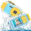 kids waterproof camera: 8mp 1080p video recorder, underwater digital camera for ages 3-12 - perfect birthday gift for boys and girls (2 inch screen) logo