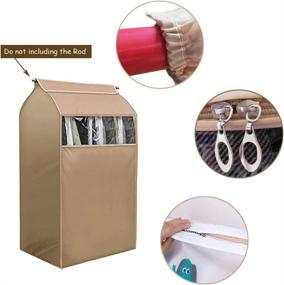 img 3 attached to 👗 Moisture and Dust Resistant Hanging Garment Storage Bag with Clear Window - Wardrobe Dustproof Protector Cover with Zipper (Frames Not Included)