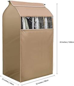 img 2 attached to 👗 Moisture and Dust Resistant Hanging Garment Storage Bag with Clear Window - Wardrobe Dustproof Protector Cover with Zipper (Frames Not Included)