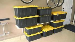 img 2 attached to 📦 Homz Tough Durabilt Tote Box 27 Gallon Stackable Black/Yellow 2 Pack: A Durable Storage Solution for Home and Office Organization!