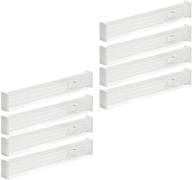 🗄️ mdesign expandable kitchen drawer organizer - adjustable divider with foam ends - secure hold, locks in place - separators for pantry, cupboard, cabinet storage - 8 pack - white логотип