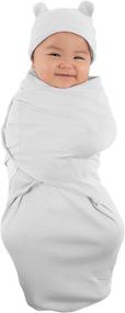 img 4 attached to Cuddle Club Baby 100% Cotton Swaddle with Adjustable Velcro - Keep Your Infant Cozy and Secure with this Newborn Blanket Wrap and Adorable Novelty Hat Beanie