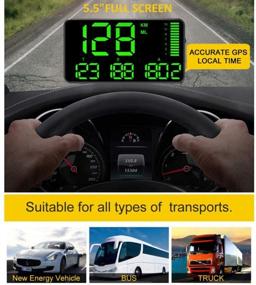 img 1 attached to 🚗 Умное устройство SmartCoolous C90 Универсальное HUD Головная Дисплей - 5.5" GPS Цифровой Спидометр с Сигналом О Превышении Скорости, Предупреждением о Сонливости и Проектором на Лобовом Стекле - Подходит для Всех Транспортных Средств, Велосипедов и Мотоциклов.