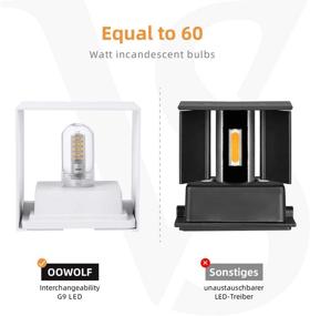 img 2 attached to OOWOLF Waterproof LED Wall Sconces: Stylish IP65 Wall Lamp for Outdoor & Indoor Decor