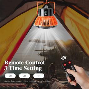 img 2 attached to Portable Camping Fan with LED Lantern and Hanging Hook - Rechargeable USB Desk Fan for Home, Office, Tent, Outdoor - Orange