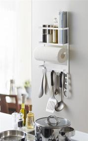 img 3 attached to YAMAZAKI Home 2560 Kitchen Rack - Magnetic Storage Holder and Organizer in White, One Size