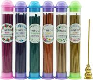 🌺 enhance your aromatherapy with 300pcs mini incense sticks: lavender, rose, jasmine, sandalwood, and green tea colognes—6 popular flavors (4.13in) логотип