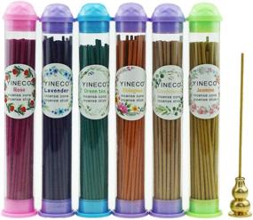 img 4 attached to 🌺 Enhance your Aromatherapy with 300PCS Mini Incense Sticks: Lavender, Rose, Jasmine, Sandalwood, and Green Tea Colognes—6 Popular Flavors (4.13in)