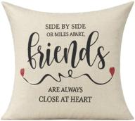 all smiles friendship gifts: cute throw pillow covers with decorative friend decor quotes for best friends birthday, woman, girl, or her - 18x18 cushion square case for decorations on patio, couch, or sofa, even if miles apart логотип