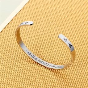 img 1 attached to Personalized Bracelets for Women - Engraved Inspirational Quote Jewelry for Birthday, Christmas - Funny Gifts for Best Friend, Daughter, Son, Sister, Niece, Mom, Coworkers - Stainless Steel Accessories