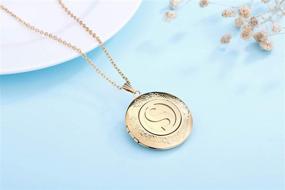 img 1 attached to 📷 18K Gold Plated Alphabet Initial Round Lockets with Photo Memory Function - Locket Necklace for Pictures