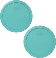 🔵 pyrex 7402-pc turquoise round plastic food storage replacement lids - 2 pack: keep your leftovers fresh! логотип