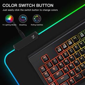 img 2 attached to 🖱️ GGLTECK XXL RGB Gaming Mouse Pad, Extended Mousepad 32"x12" Desk Mat, Non-Slip Rubber Mice Pads with Durable Stitched Anti-Fray Edges and Portable Bag