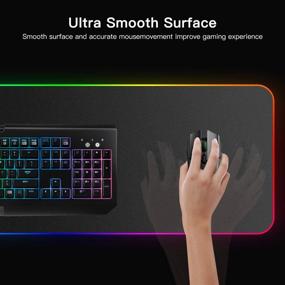 img 1 attached to 🖱️ GGLTECK XXL RGB Gaming Mouse Pad, Extended Mousepad 32"x12" Desk Mat, Non-Slip Rubber Mice Pads with Durable Stitched Anti-Fray Edges and Portable Bag