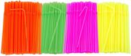 🥤 bendable disposable neon drinking straws - pack of 1200, bpa-free, flexi plastic straws logo