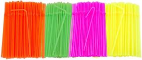 img 4 attached to 🥤 Bendable Disposable Neon Drinking Straws - Pack of 1200, BPA-Free, Flexi Plastic Straws
