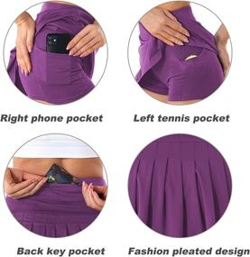 img 2 attached to Pleated Pockets Waisted Athletic Activewear Sports & Fitness and Team Sports