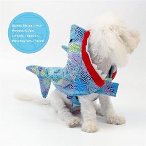 img 1 attached to cyeollo Dog Shark Costume: Fun Pet Outfit for Small Dogs & Cats at Christmas & Halloween Parties