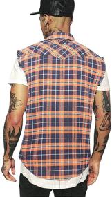 img 2 attached to NUTEXROL Relaxed Flannel Sleeveless Cotton Men's Shirt: Casual Comfort for All Occasions