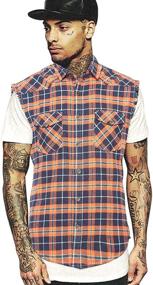 img 3 attached to NUTEXROL Relaxed Flannel Sleeveless Cotton Men's Shirt: Casual Comfort for All Occasions