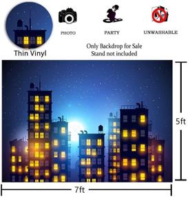 img 3 attached to 🌃 7x5FT Superhero City Backdrop with Starry Sky Decor - RUINI Super Hero City Banner