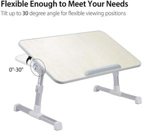 img 1 attached to 🍯 Neetto Portable Laptop Bed Table - Height Adjustable, Foldable Legs, Breakfast Tray for Eating, Notebook Computer Stand for Reading & Writing on Bed, Couch, Sofa, or Floor - Honeydew
