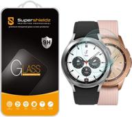 🔒 premium (3-pack) supershieldz tempered glass screen protector for samsung galaxy watch 4 classic (42mm) / galaxy watch (42mm) - anti-scratch, bubble-free protection logo