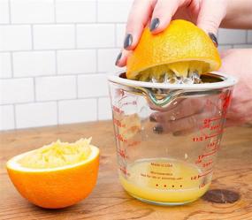 img 2 attached to 🍋 RSVP International Endurance (JUC-PYX) Manual Hand Citrus Juicer Squeezer - Stainless Steel - 4.75 Inch Dia. - Compatible with Pyrex Cups & Bowls - Dishwasher Safe - Silver - for Oranges, Grapefruits, Lemons