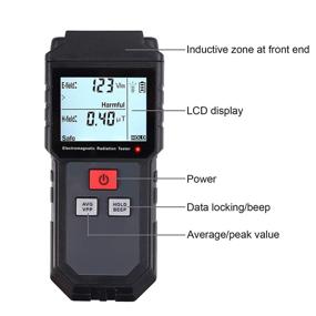img 3 attached to Mini Digital EMF Meter - Handheld Electromagnetic Field Detector with Backlit LCD, Sound & Light Alarm - Includes 2 Stickers - CAMWAY