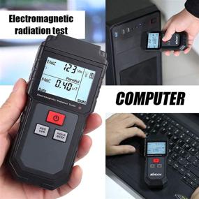 img 1 attached to Mini Digital EMF Meter - Handheld Electromagnetic Field Detector with Backlit LCD, Sound & Light Alarm - Includes 2 Stickers - CAMWAY