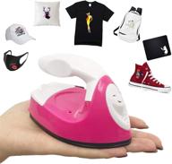 geekboy mini heat press machine: portable pink easy press for t-shirts, shoes, hats, masks, and htv vinyl projects, with charging base accessories - efficient heating transfer logo