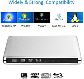 img 2 attached to 💿 Aluminum External USB 3.0 and USB C Blu Ray DVD CD Writer Burner for MacBook Pro Air 2012-2019, Windows 7/8/10, Linxus Laptops