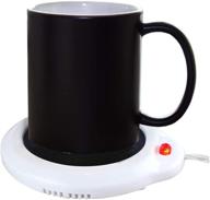 ☕ eutuxia mug warmer for home &amp; office - ideal for warming cups, coffee mugs, wax, and beverages on desks, tables &amp; countertops. rapid electric heat plate - keep your drinks hot on chilly days. logo