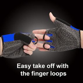 img 1 attached to 🚴 HTZPLOO Bike Gloves - Half Finger Cycling Gloves for Men and Women with Anti-Slip Shock-Absorbing Padding, Lightweight Biking Gloves for Mountain Biking