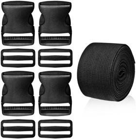 img 4 attached to WXJ13 4 Piece 2 Inches Plastic Buckles and Triglides + 5 🔗 Yards 2 Inch Wide Polypropylene Webbing Combo: Ultimate Flat Side Release Buckles Set