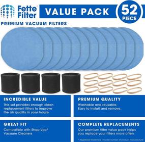 img 3 attached to 🌀 Fette Filter Vacuum Kit – 4 Foam Sleeve Filters for 5+ Gallon Vacs Compatible with Shop-Vac 90585, 12 Reusable Dry Filters & 12 Retaining Bands, Fits Most Shop-Vac Vacuum Cleaners