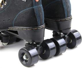 img 1 attached to 🛼 High-Top PU Leather Roller Skates for Women Men - Adjustable Four-Wheel Shoes for Beginners and Professionals, Ideal for Indoor and Outdoor Activities - Unisex Design