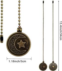 img 1 attached to Ceiling Fan Pulls Set - Moon and Sun Shaped Fan Chain Extender with Connector - 4 Pack, 12 Inches Beaded Ball Pull Chains, Bronze Finish, 3mm Diameter - Ideal for Fan and Light Bulb Ornaments