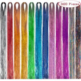 img 4 attached to Tatuo Tinsel Strands Sparkling Extensions Hair Care
