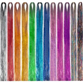 img 1 attached to Tatuo Tinsel Strands Sparkling Extensions Hair Care