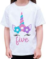 ate apparel birthday unicorn t shirt girls' clothing logo