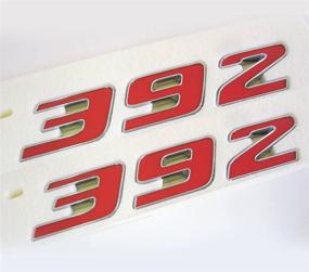 img 1 attached to 🔴 OEM Красный 392 Эмблема Бейдж: Премиумный декоративный логотип из сплава 3D взамен 300C 392 Эмблемы - Yoaoo
