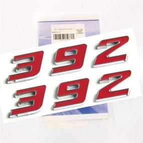 img 4 attached to 🔴 OEM Красный 392 Эмблема Бейдж: Премиумный декоративный логотип из сплава 3D взамен 300C 392 Эмблемы - Yoaoo