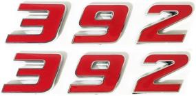 img 2 attached to 🔴 OEM Красный 392 Эмблема Бейдж: Премиумный декоративный логотип из сплава 3D взамен 300C 392 Эмблемы - Yoaoo