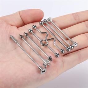 img 3 attached to 📿 GAGABODY 14G Surgical Steel Industrial Barbell: Premium Body Piercing Jewelry for Women & Men - 1 1/2 Inch (38mm) Bar Length